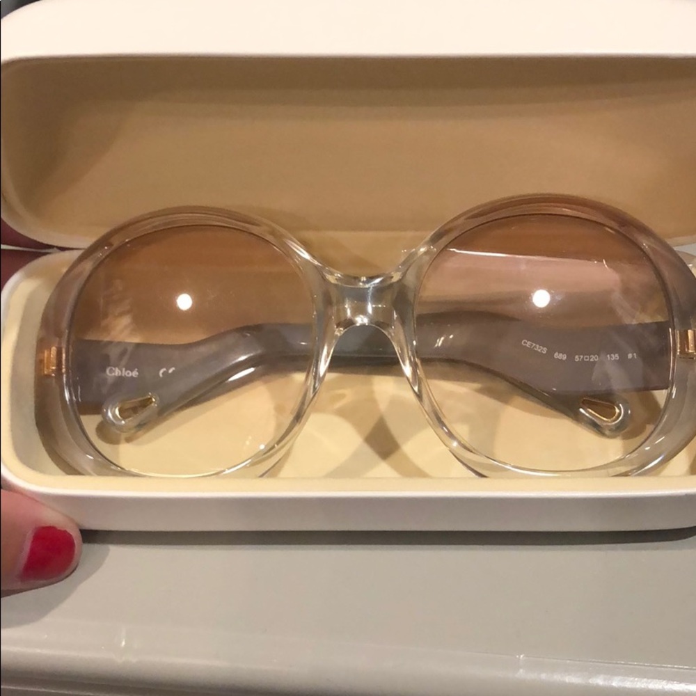 Chloe 57m champagne sunglasses new
